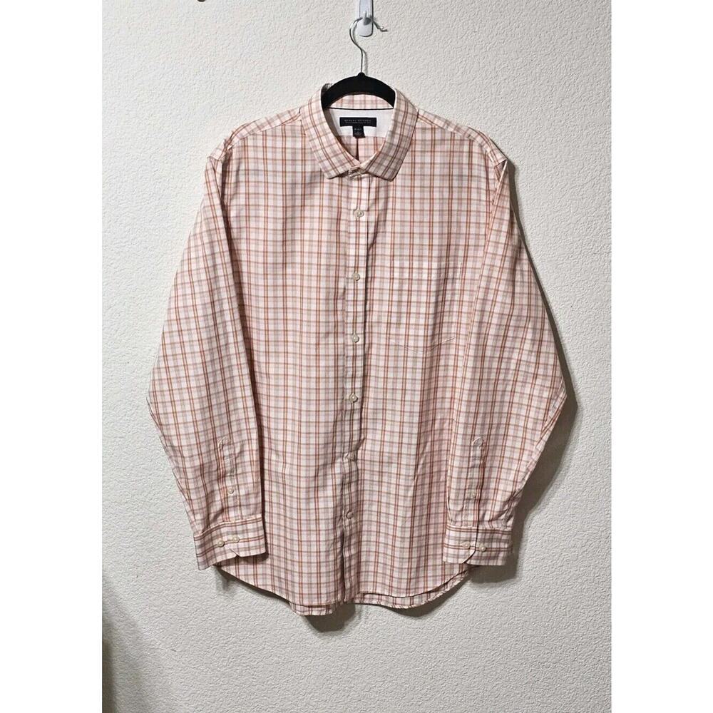 Banana Republic Shirt Mens L Plaid Button Up Long Sleeve Non Iron Classic Fit